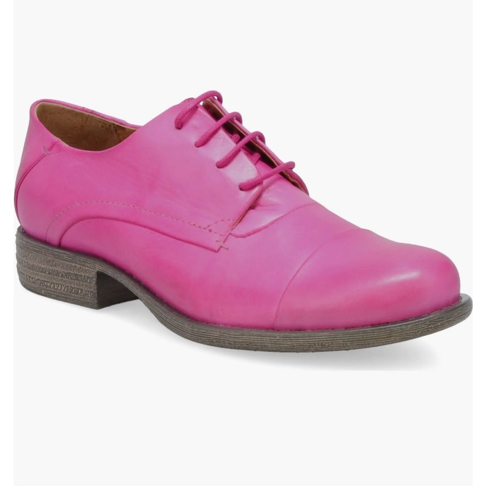 Miz Mooz Letty Fuchsia Leather Cap-Toe Oxford Shoes Size 11 EUC